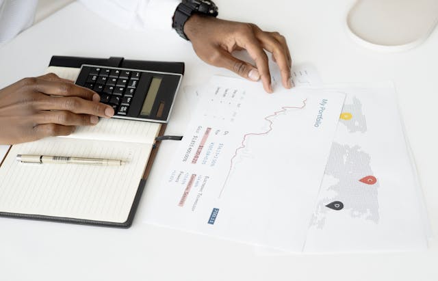 A person doing financial analysis